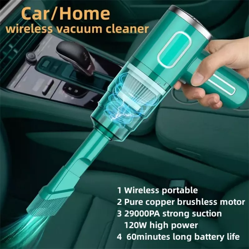 Aspiradora Portátil 29000Pa Doble Succión – Inalámbrica USB para Carro y Hogar