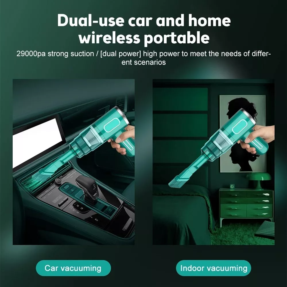 Aspiradora Portátil 29000Pa Doble Succión – Inalámbrica USB para Carro y Hogar