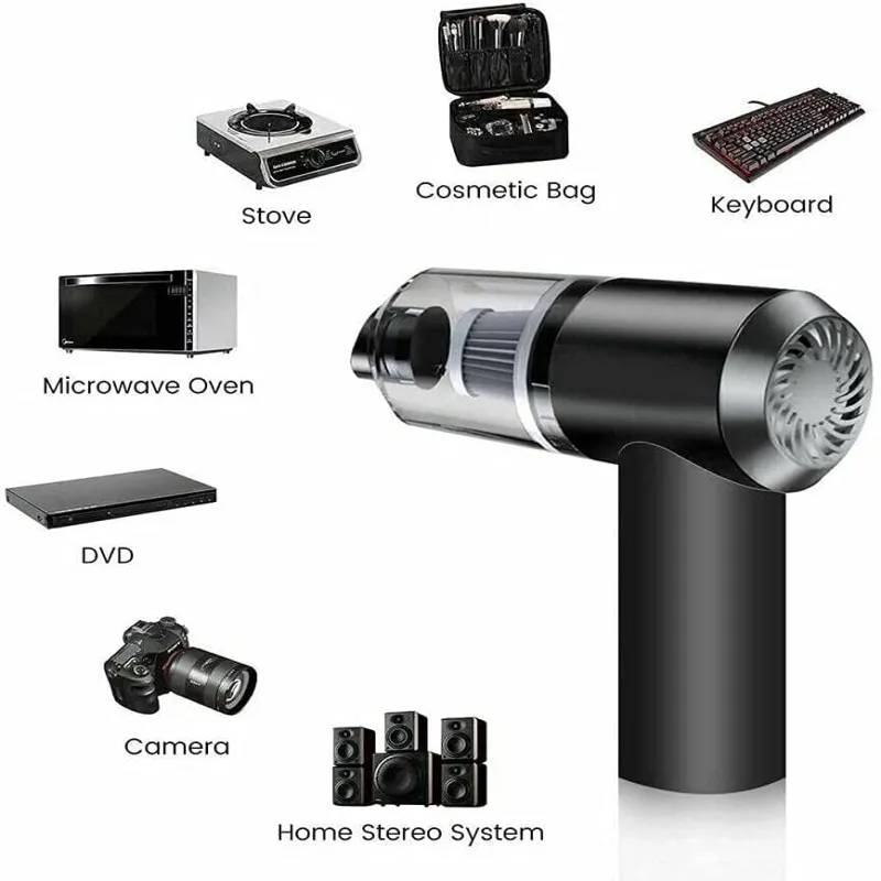Aspiradora Portátil 9000Pa Wet & Dry 120W – Inalámbrica USB-C para Carro y Casa