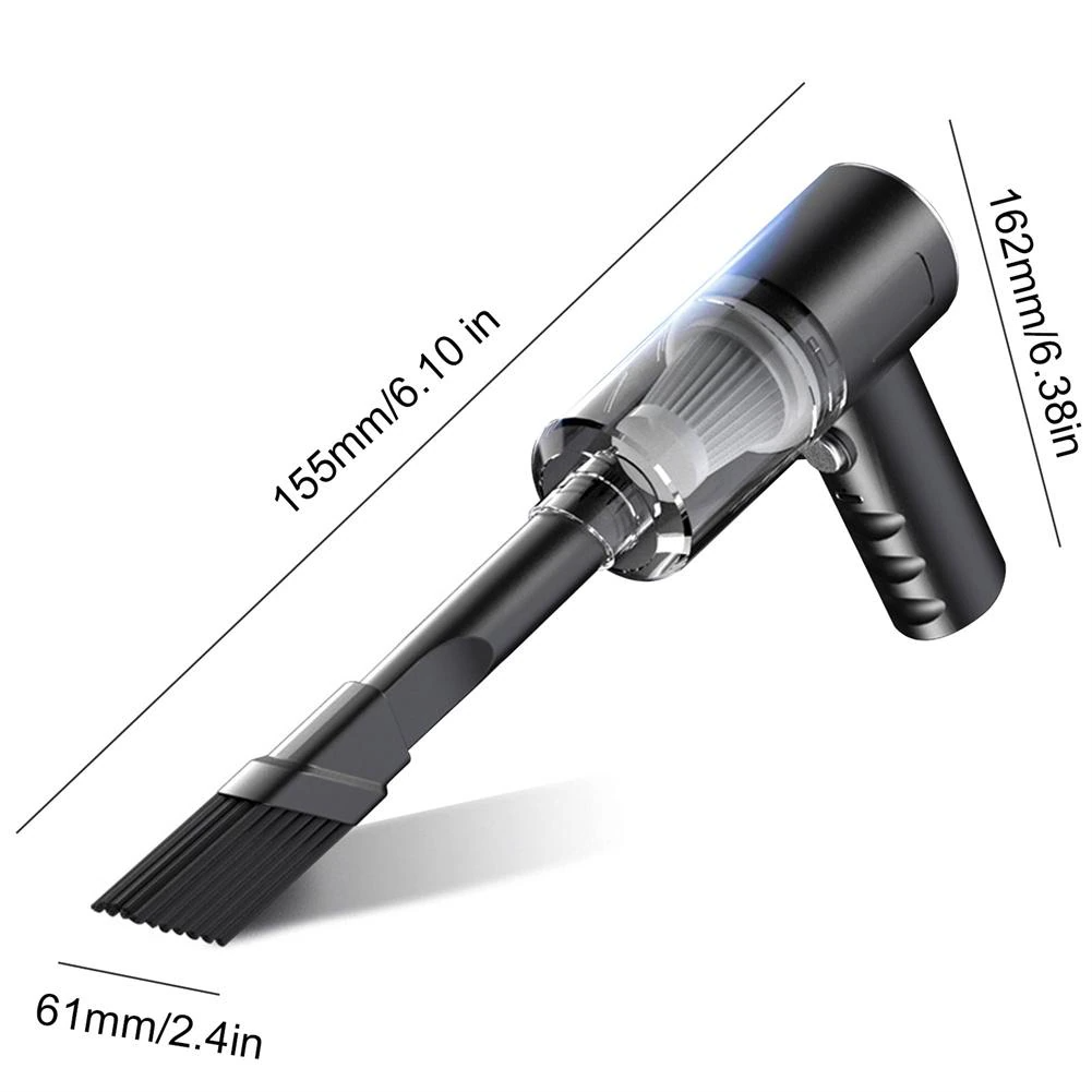 Aspiradora Portátil 9000Pa Wet & Dry 120W – Inalámbrica USB-C para Carro y Casa
