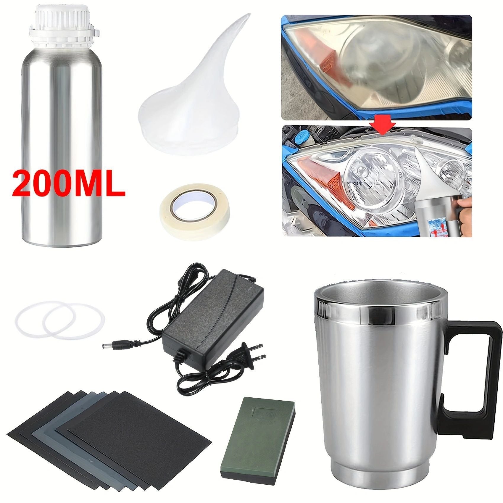 Kit de Restauración de Faros 200ml – Máquina de Vapor para Carro y Camión