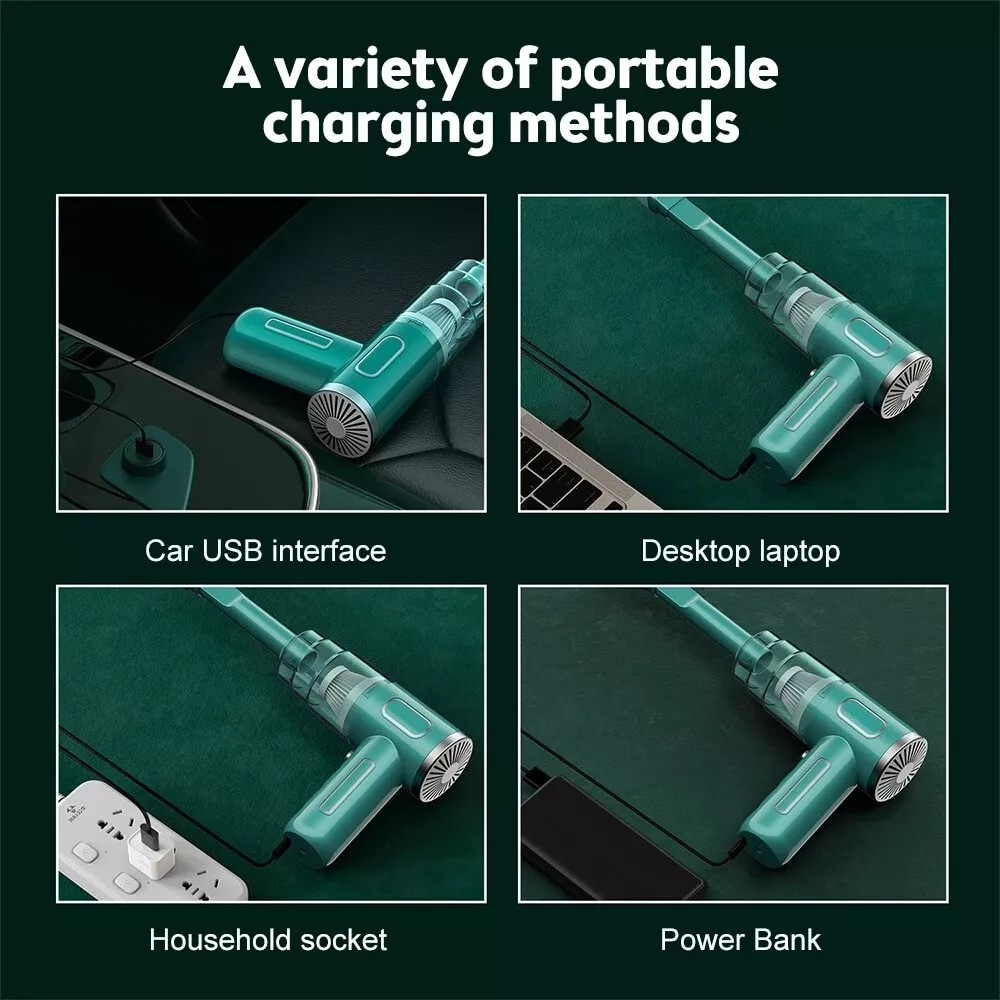 Aspiradora Portátil 29000Pa Doble Succión – Inalámbrica USB para Carro y Hogar