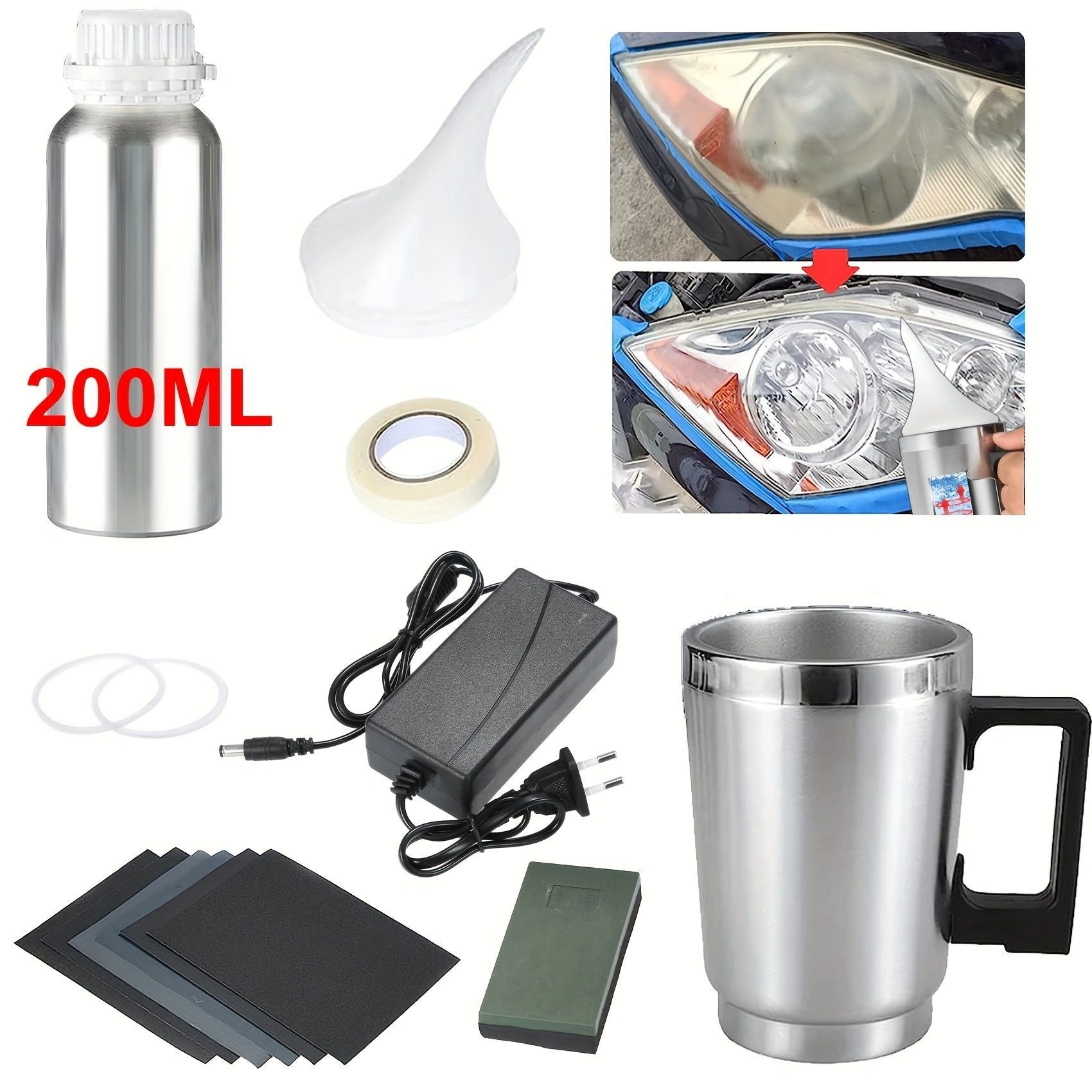 Kit de Restauración de Faros 200ml – Máquina de Vapor para Carro y Camión